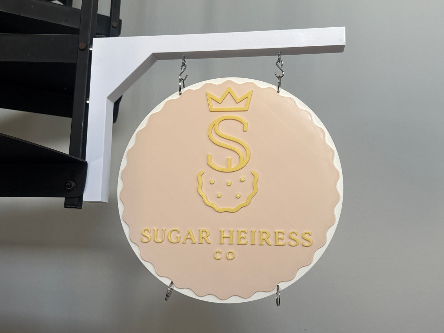 3d Printed Magnetic Vendor Market Booth Canopy Tent Sign Holder Hanging Business Logo Personalized Custom Double Sided Hanging Round Display