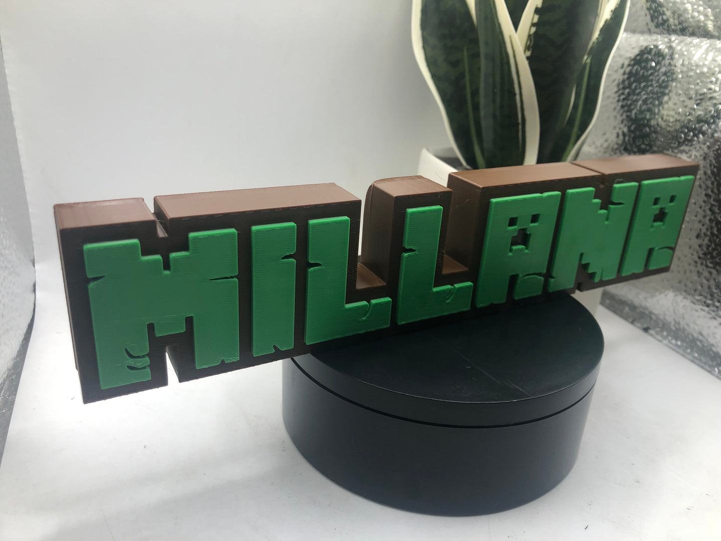 3d Printed MC Crafty Mines Name Plate I Personalized Desk Sign I Her His Gift I Kid's Room I Pigs I Streamer I Blocks I Back to School