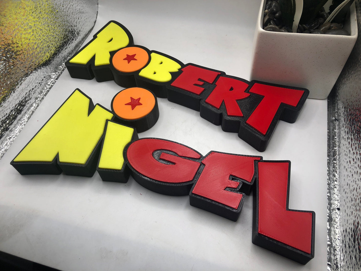 3d Printed DB Dragon Inspired Name Plate Display I Personalized Desk Sign I Office Gift I Her His Gift I Kamehameha I Back to School