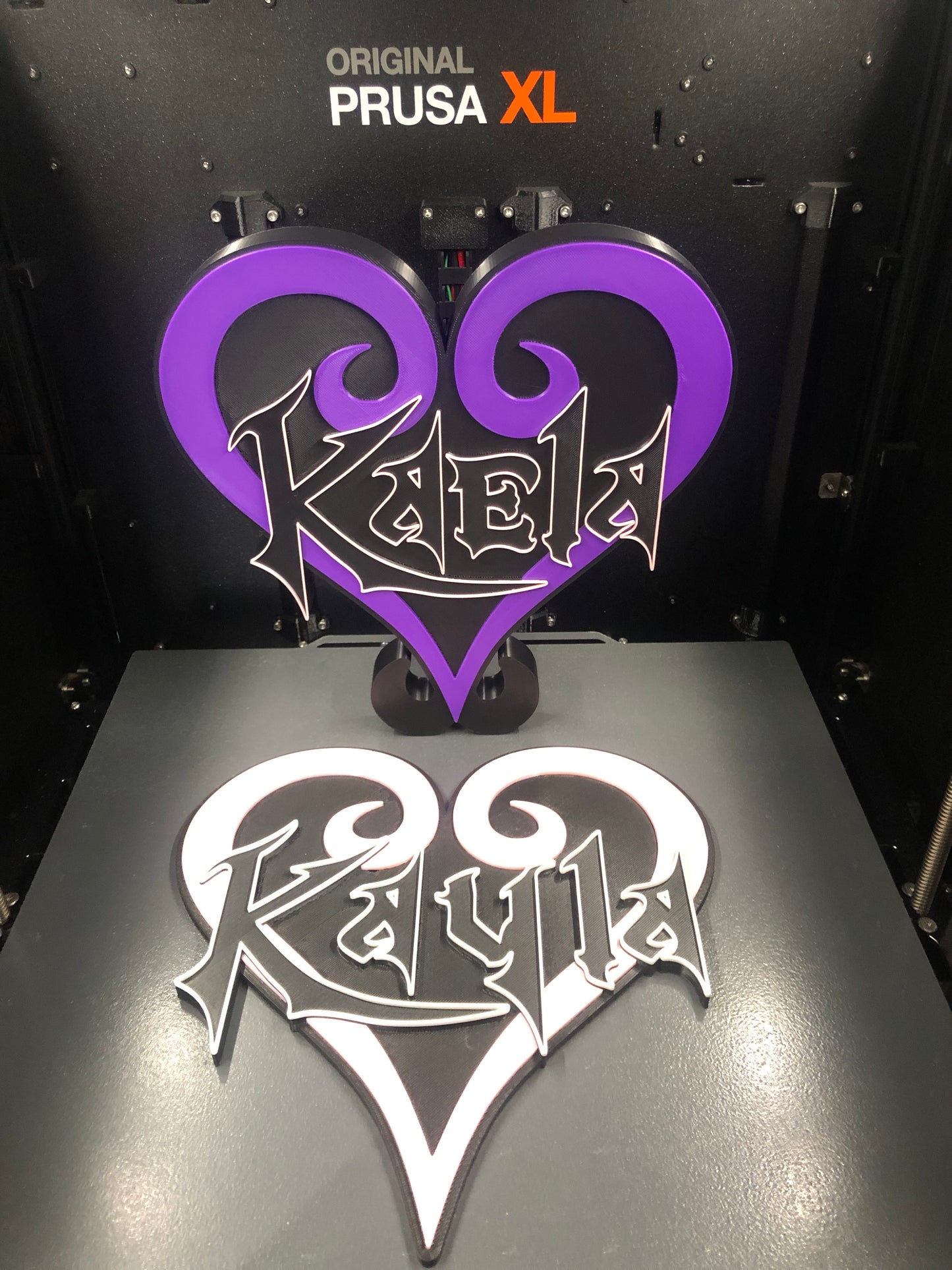 3d printed KH Heart Desktop plate | office decoration | personalized gothic style design | game room decor
