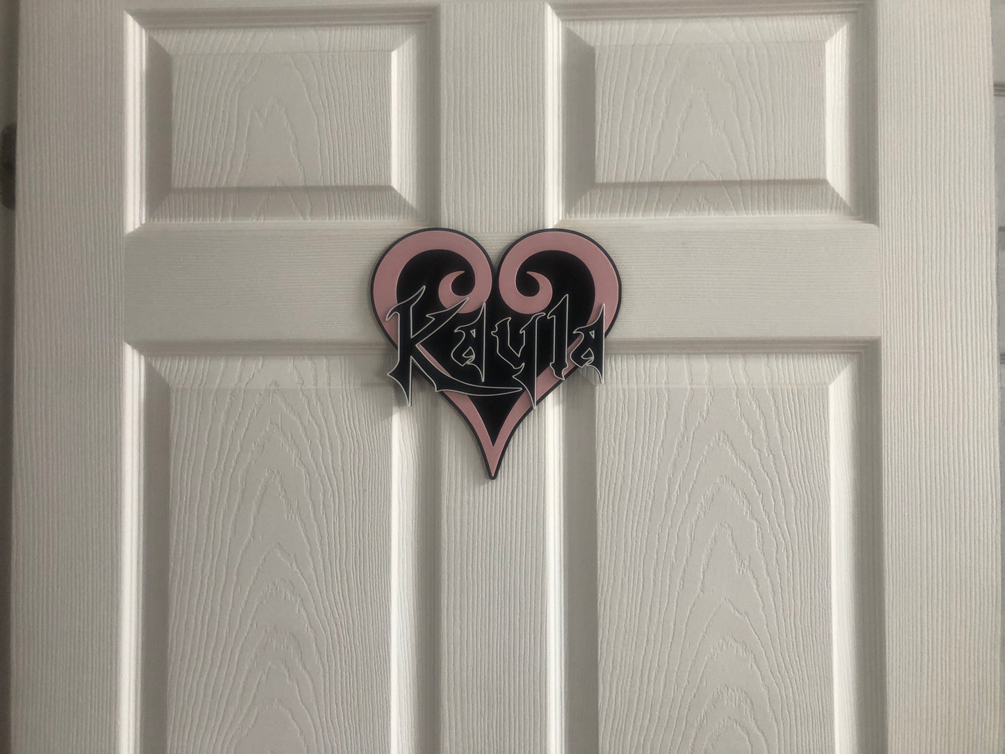 3d printed KH Heart wall plate | hanger | bedroom door decoration | personalized gothic style design | game room decor