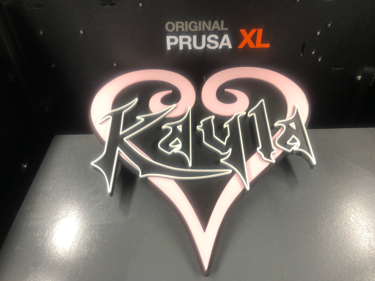 3d printed KH Heart wall plate | hanger | bedroom door decoration | personalized gothic style design | game room decor