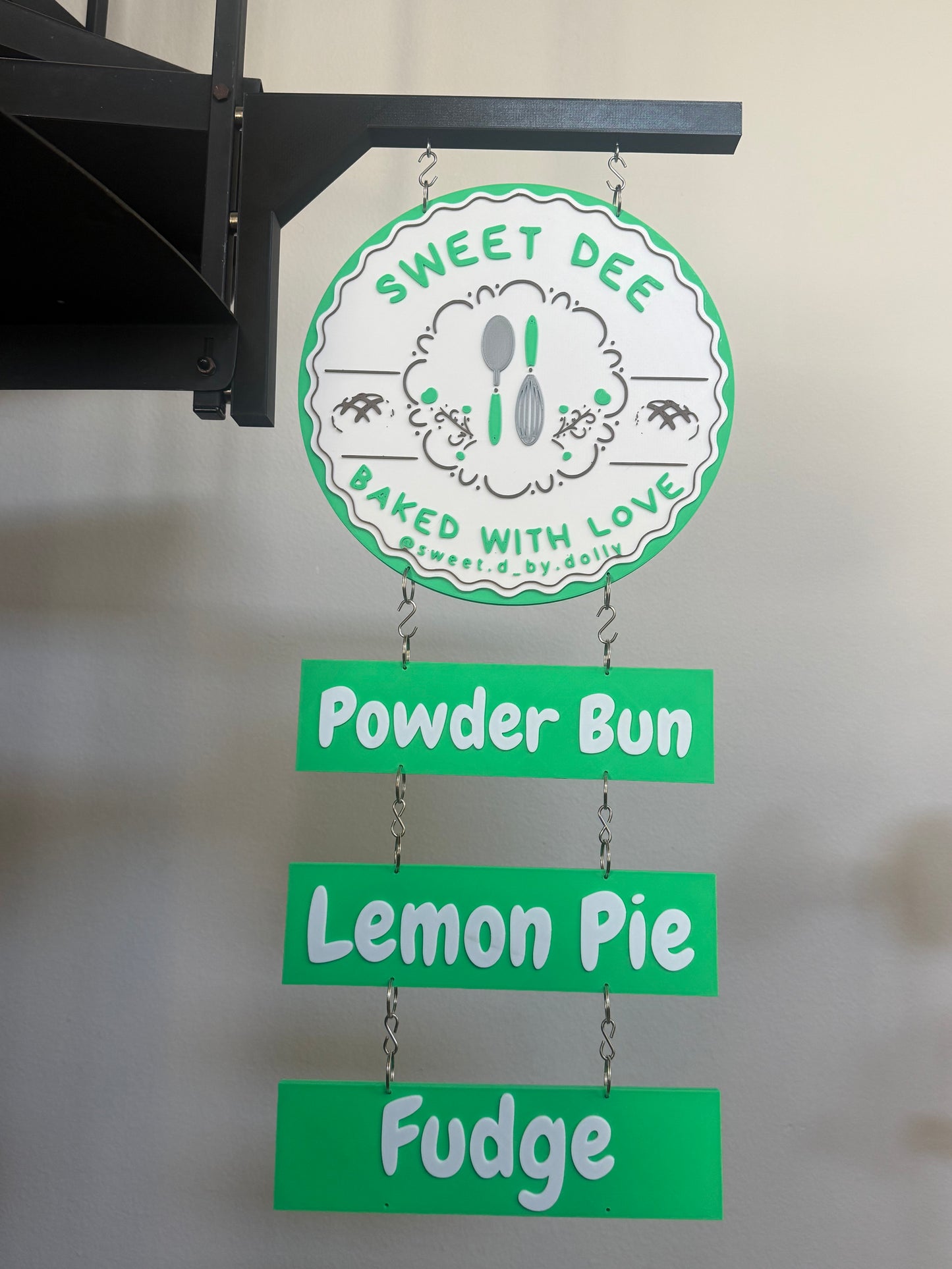 3d Printed Magnetic Vendor Market Booth Canopy Tent Sign Holder Hanging Business Logo Personalized Custom Double Sided Hanging Round Display