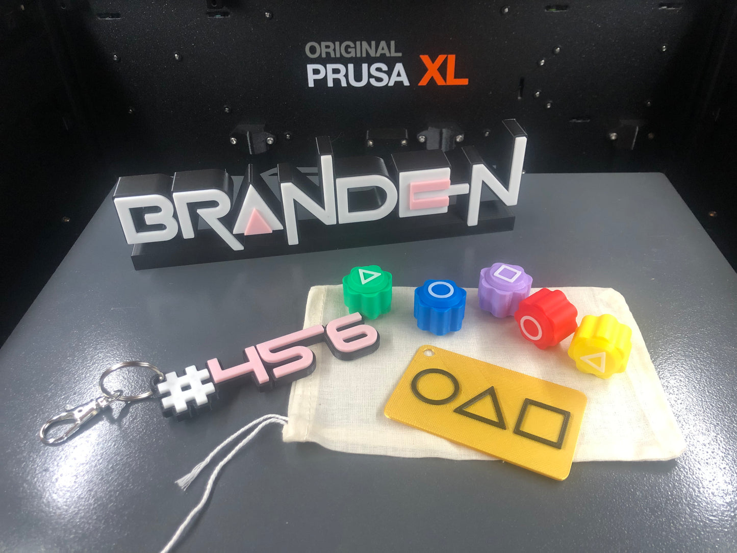 3d Printed SG Squish Games Inspired Name Plate Display & Korean Jacks Gonggi game I Personalized Desk Sign His Her Office Gift I Player 456