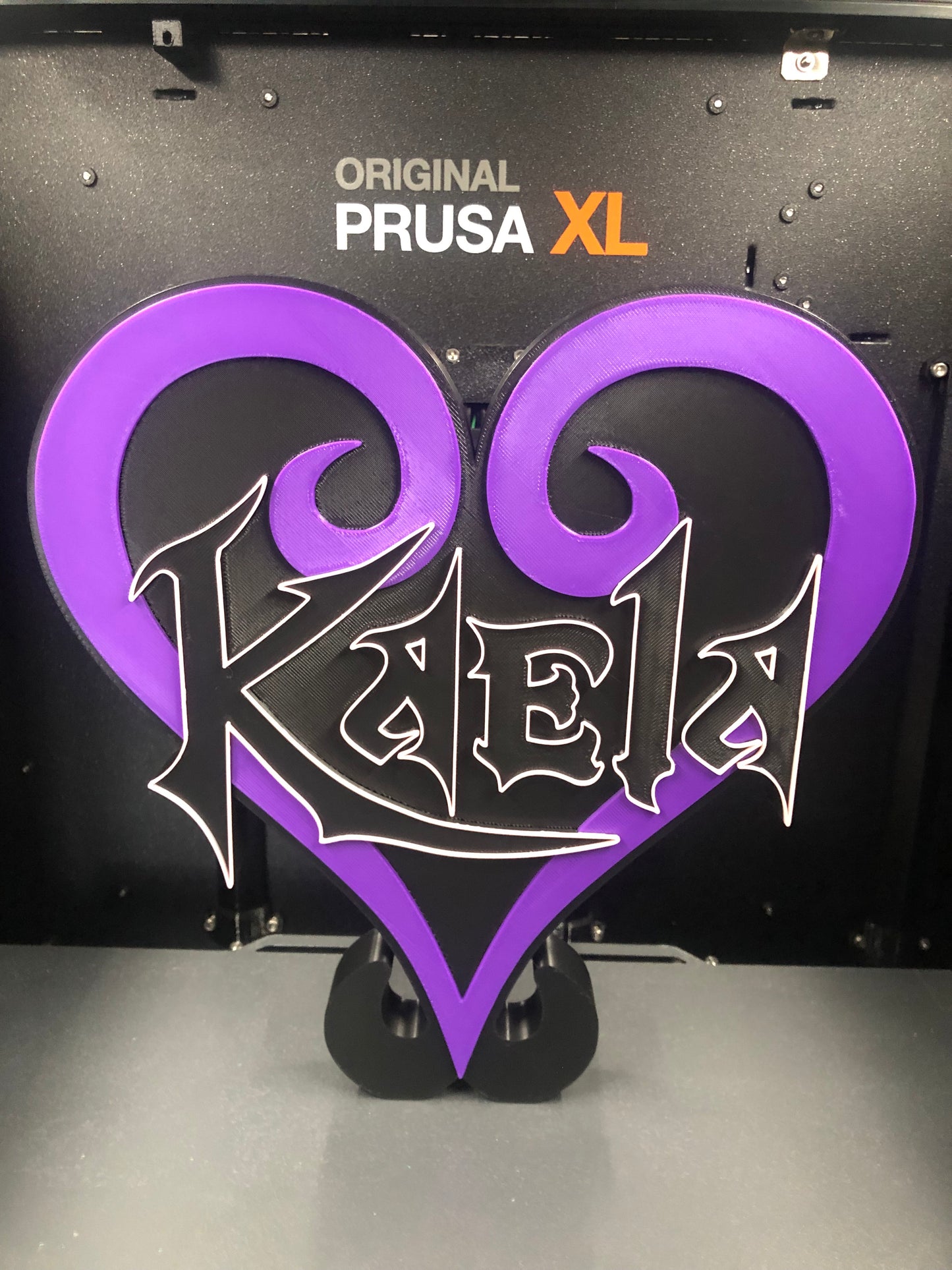 3d printed KH Heart Desktop plate | office decoration | personalized gothic style design | game room decor