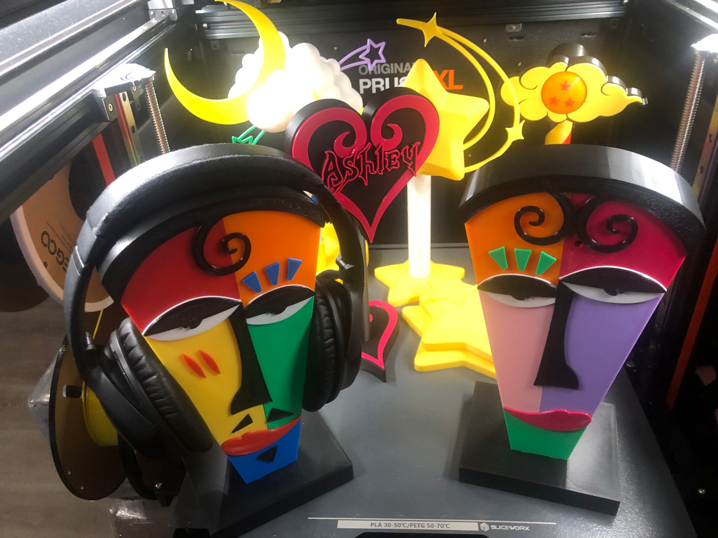 3d Printed Abstract Pablo Picasso Art Headphones Classic Colorful Stands Display I Mona Lisa I Paris | Italian
