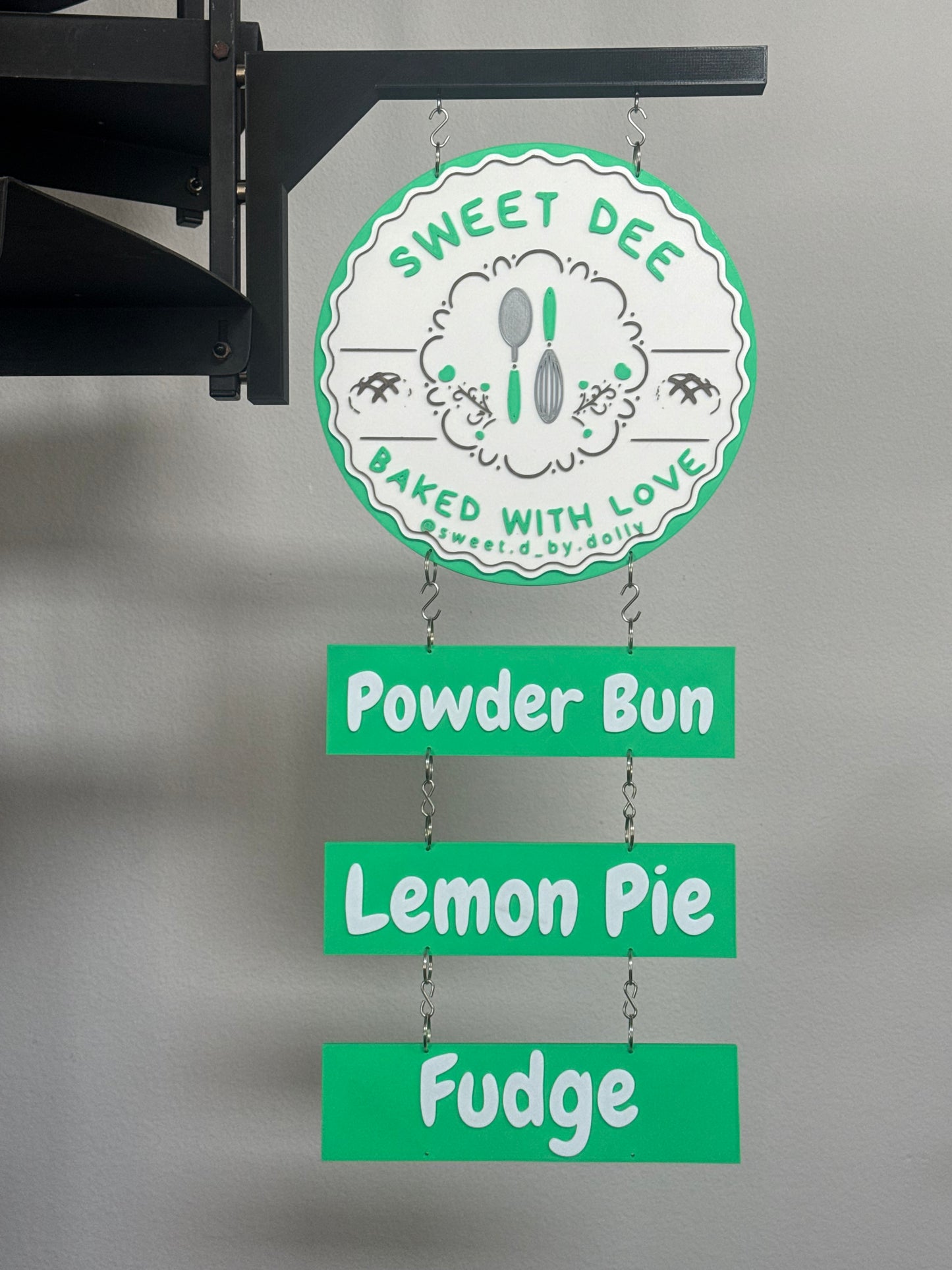 3d Printed Magnetic Vendor Market Booth Canopy Tent Sign Holder Hanging Business Logo Personalized Custom Double Sided Hanging Round Display