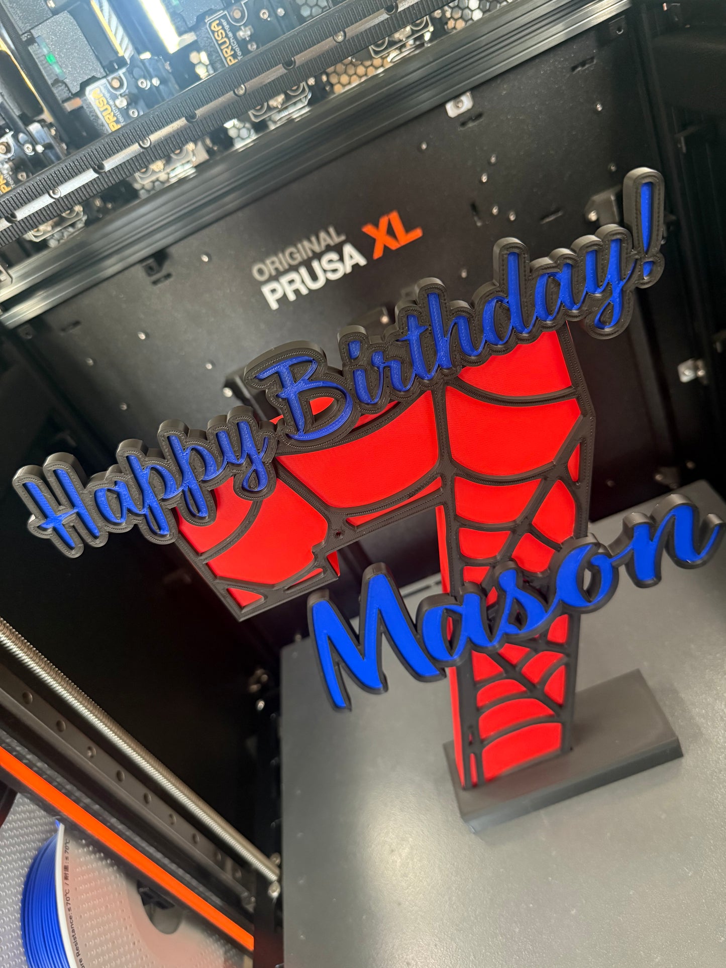 3d Printed SM Spider Web Inspired Birthday Cake Table Name Age Plate Display I Personalized His Gift I Super Hero I Wall Decor Playroom Kids