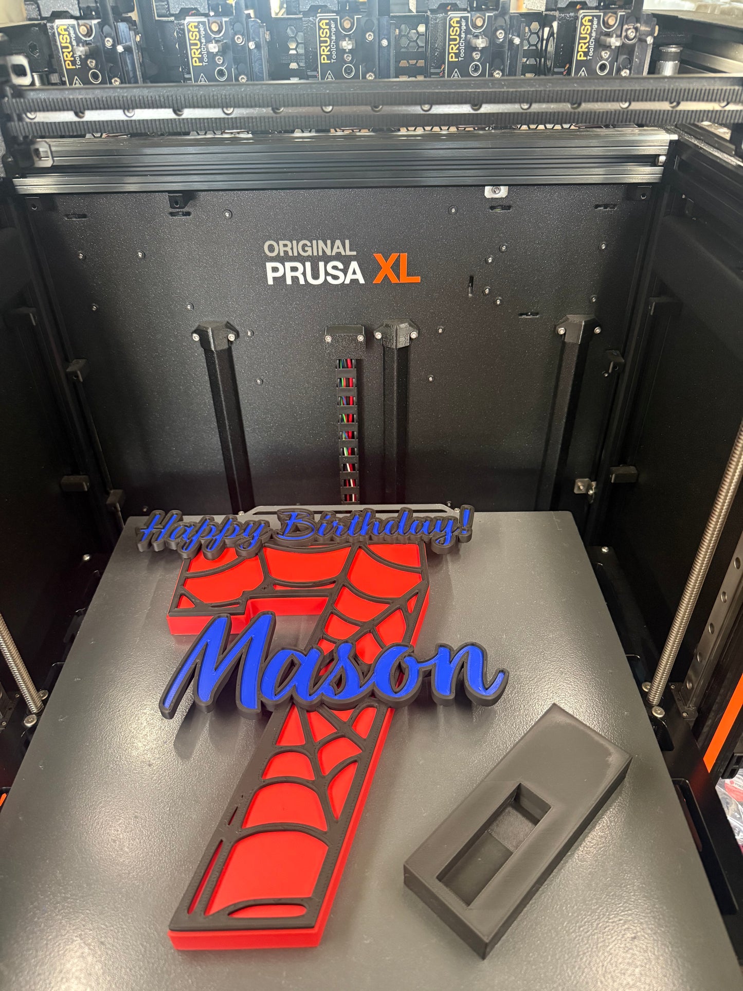 3d Printed SM Spider Web Inspired Birthday Cake Table Name Age Plate Display I Personalized His Gift I Super Hero I Wall Decor Playroom Kids