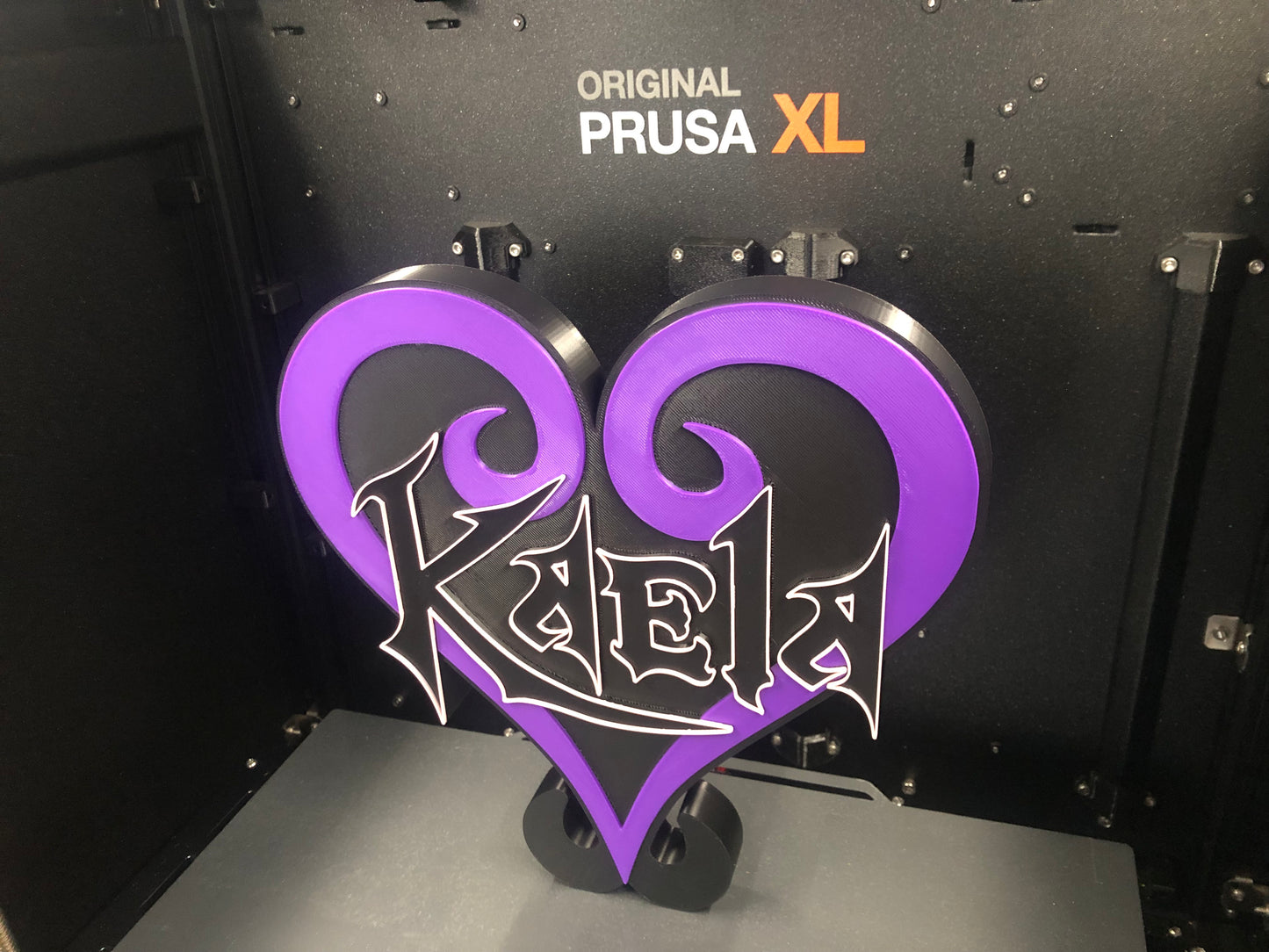 3d printed KH Heart Desktop plate | office decoration | personalized gothic style design | game room decor