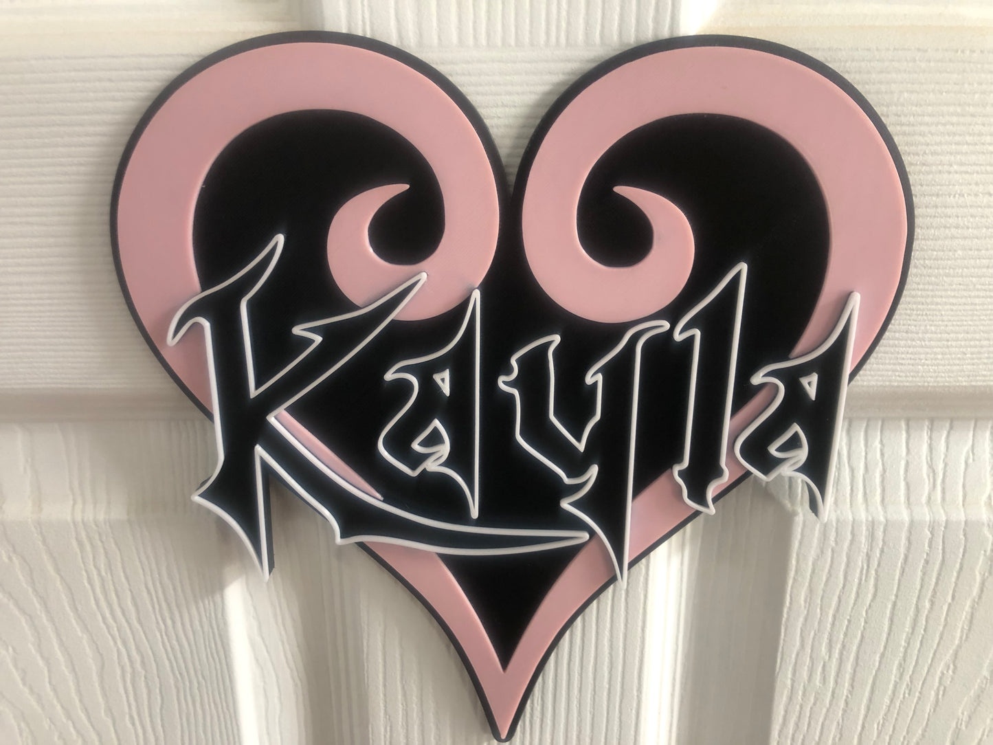 3d printed KH Heart wall plate | hanger | bedroom door decoration | personalized gothic style design | game room decor