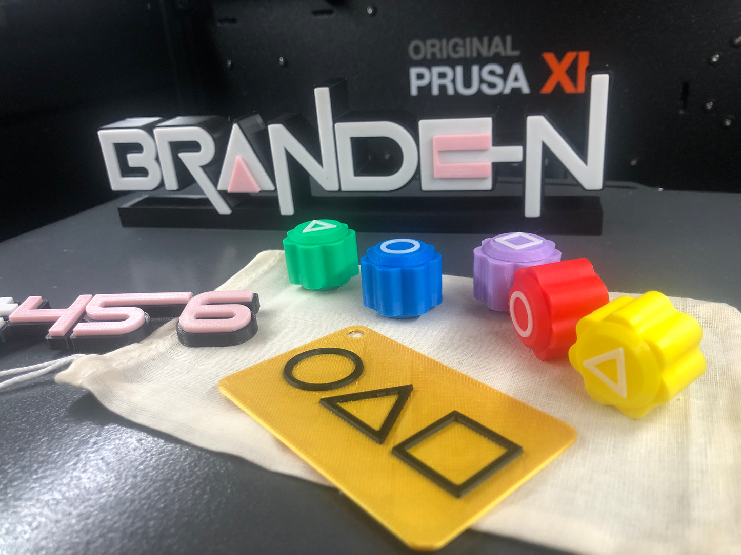 3d Printed SG Squish Games Inspired Name Plate Display & Korean Jacks Gonggi game I Personalized Desk Sign His Her Office Gift I Player 456