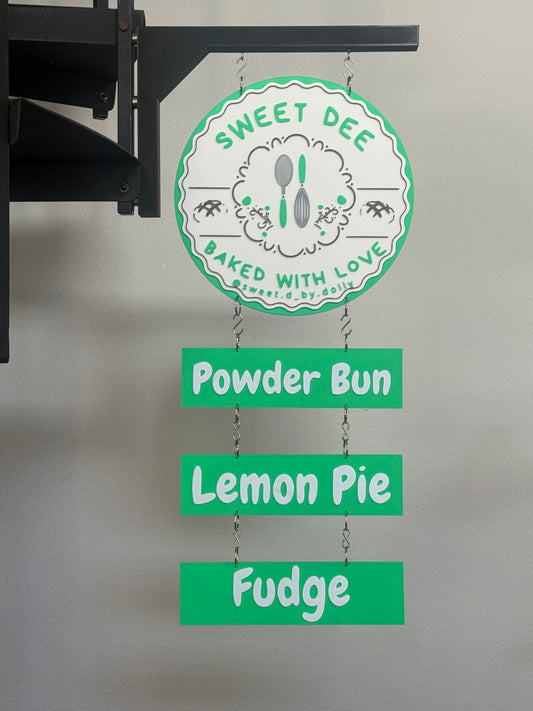3d Printed Magnetic Vendor Market Booth Canopy Tent Sign Holder Hanging Business Logo Personalized Custom Double Sided Hanging Round Display