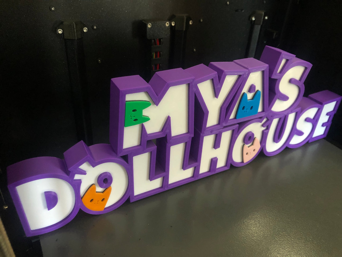 3d Printed Dollhouse Inspired Name Plate Display I Personalized Desk Sign I Birthday Gift I Her His Gift I Party Cake Favor
