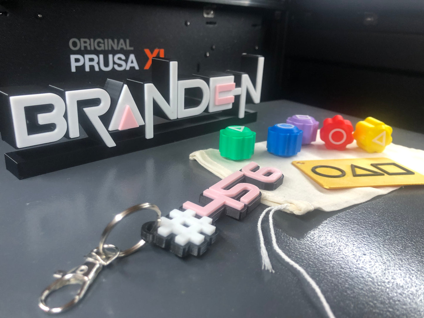 3d Printed SG Squish Games Inspired Name Plate Display & Korean Jacks Gonggi game I Personalized Desk Sign His Her Office Gift I Player 456