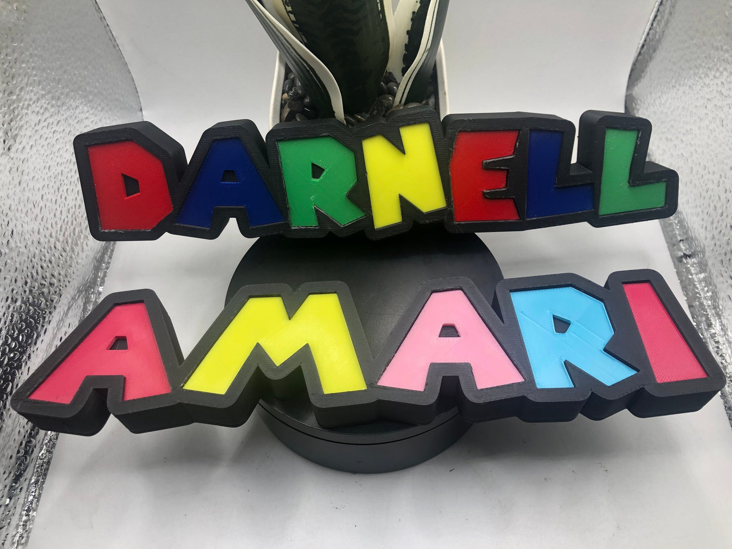 3d Printed SMB Bros Name Display I Personalized Desk Sign I Her His Gift I Kid's Room I Mushroom I Princess I Throwback 80s I Back to School