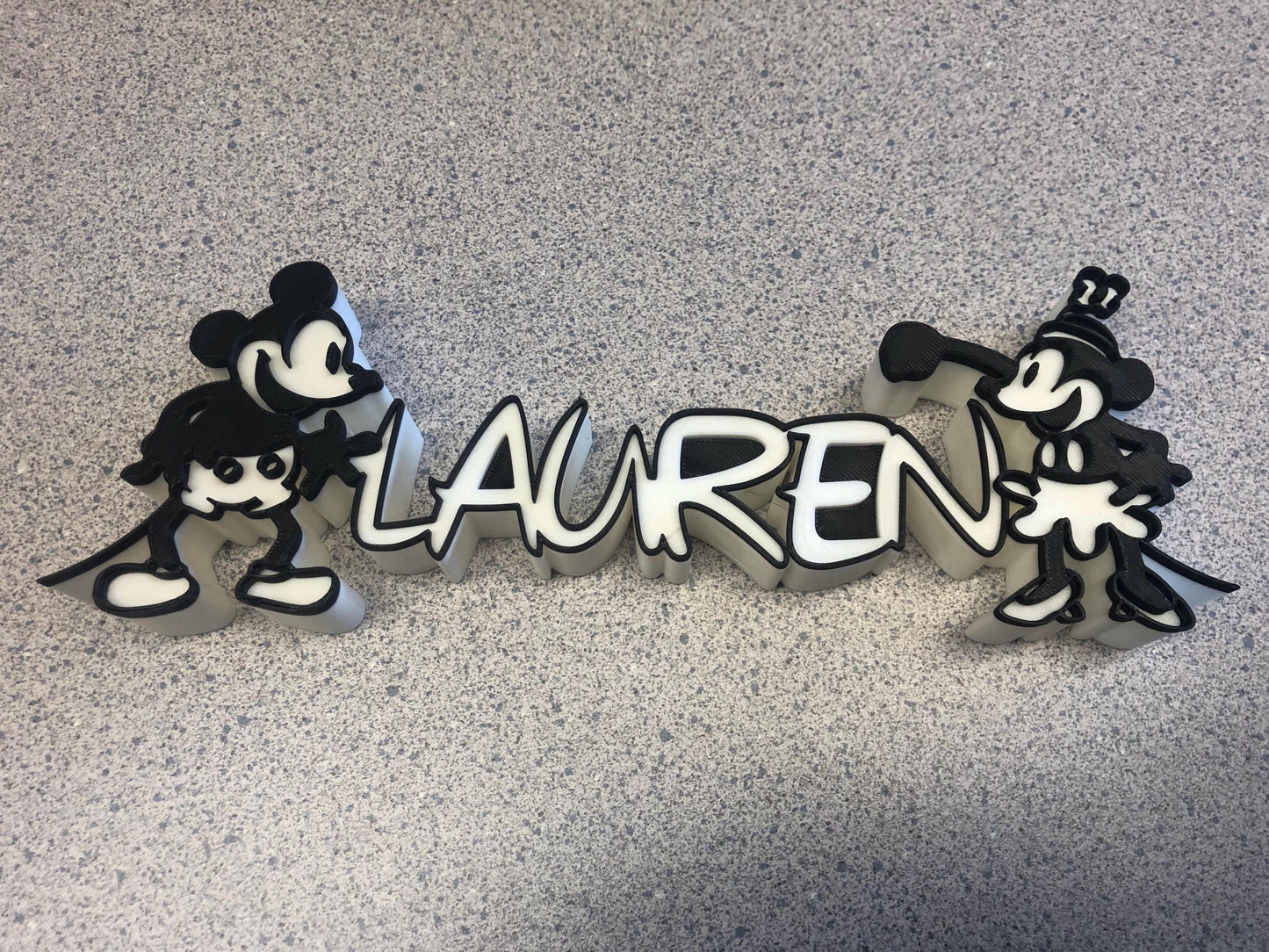 3d Printed SM Steamboat Mouse Inspired Name Plates I Personalized Desk Sign I Birthday I Office Teacher Gift I Retro I Throwback I Nostalgia