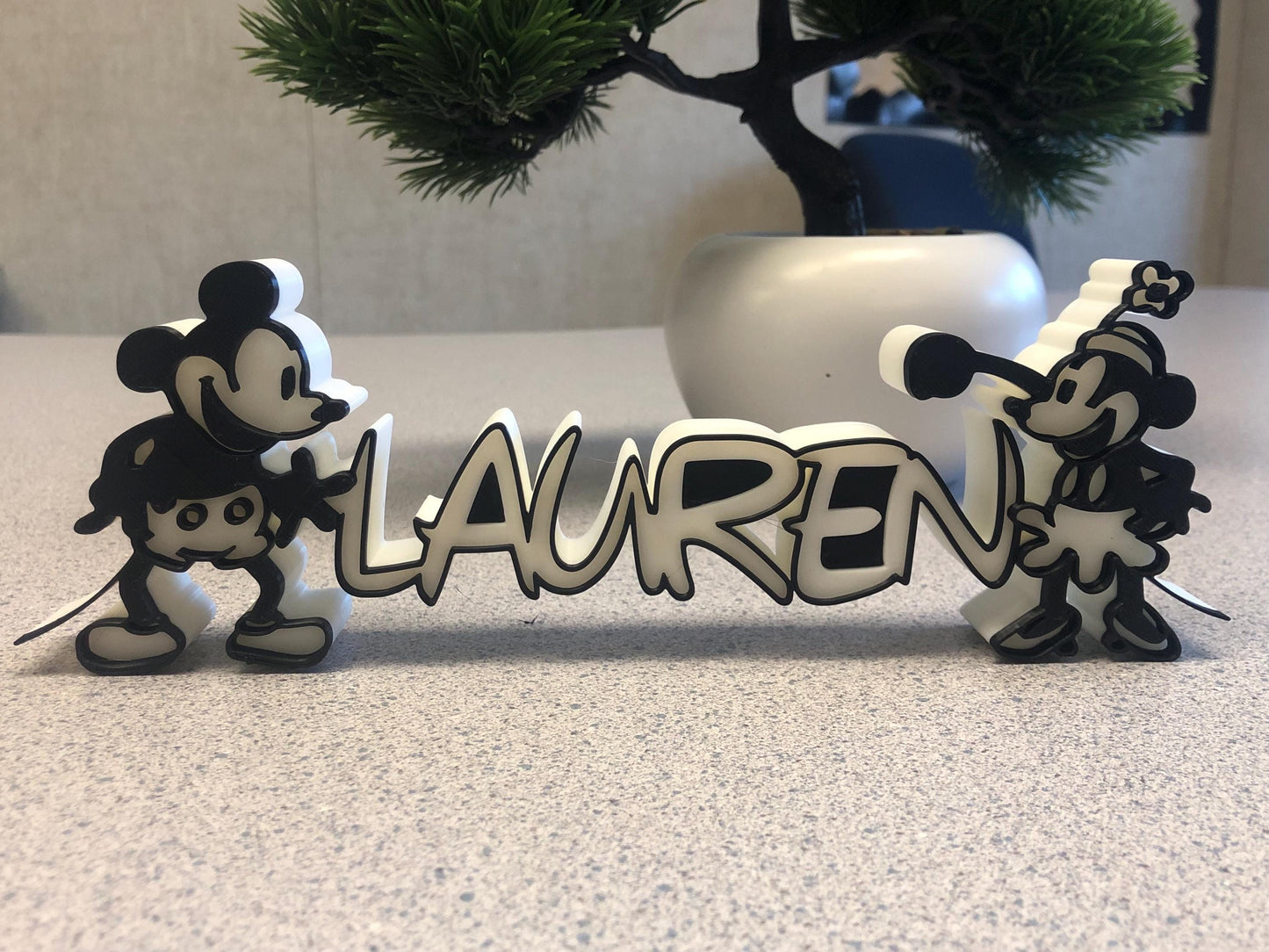 3d Printed SM Steamboat Mouse Inspired Name Plates I Personalized Desk Sign I Birthday I Office Teacher Gift I Retro I Throwback I Nostalgia