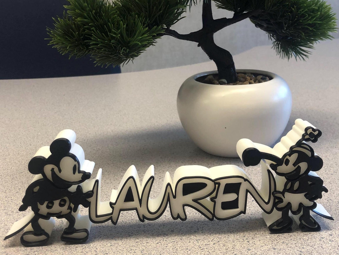 3d Printed SM Steamboat Mouse Inspired Name Plates I Personalized Desk Sign I Birthday I Office Teacher Gift I Retro I Throwback I Nostalgia